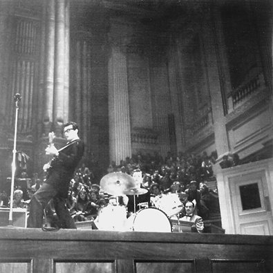 The real Buddy Holly in action at Birmingham Town Hall in 1958